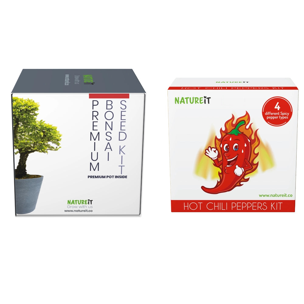 bonsai tree grow kit Grow Bonsai Tree Kit + Hot Chili Peppers Starter Kit Bundle