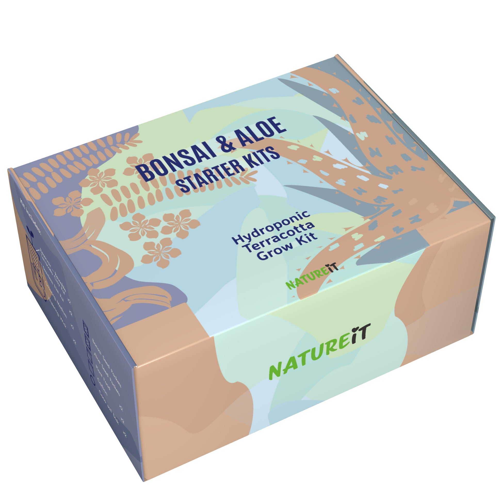aloe hydroponic terracotta planter Bonsai & Aloe Vera Clay Hydro Premium Kit – Natureit